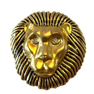 Statement Lion Head Brooch Pendant
